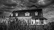 A black and White photo of the old pea island life saving station.